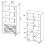 MADDOX 71-INCH 3-SHELF CABINET BOOKCASE WALNUT - Image 11