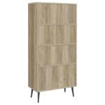 MAEVE 70-INCH 3-SHELF BOOKCASE WITH DRAWERS DISTRESSED PINE - Image 7