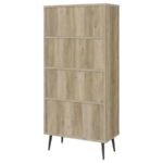MAEVE 70-INCH 3-SHELF BOOKCASE WITH DRAWERS DISTRESSED PINE - Image 9