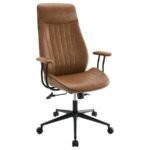 RANGER UPHOLSTERED ADJUSTABLE HOME OFFICE DESK CHAIR BROWN