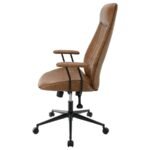 RANGER UPHOLSTERED ADJUSTABLE HOME OFFICE DESK CHAIR BROWN - Image 5