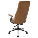 RANGER UPHOLSTERED ADJUSTABLE HOME OFFICE DESK CHAIR BROWN - Image 6