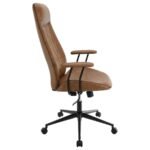 RANGER UPHOLSTERED ADJUSTABLE HOME OFFICE DESK CHAIR BROWN - Image 8