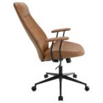 RANGER UPHOLSTERED ADJUSTABLE HOME OFFICE DESK CHAIR BROWN - Image 9