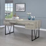 ANALIESE 63-INCH 4-DRAWER WRITING DESK GREY DRIFTWOOD - Image 2