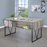 ANALIESE 63-INCH 4-DRAWER WRITING DESK GREY DRIFTWOOD - Image 3