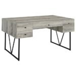 ANALIESE 63-INCH 4-DRAWER WRITING DESK GREY DRIFTWOOD