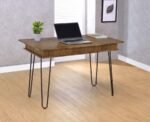 SHEERAN 47-INCH WRITING DESK WITH STORAGE RUSTIC AMBER - Image 2