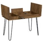 SHEERAN 47-INCH WRITING DESK WITH STORAGE RUSTIC AMBER - Image 4