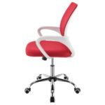 FELTON UPHOLSTERED ADJUSTABLE HOME OFFICE DESK CHAIR RED - Image 5