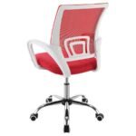 FELTON UPHOLSTERED ADJUSTABLE HOME OFFICE DESK CHAIR RED - Image 6