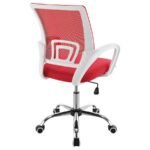 FELTON UPHOLSTERED ADJUSTABLE HOME OFFICE DESK CHAIR RED - Image 7