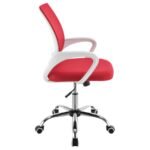 FELTON UPHOLSTERED ADJUSTABLE HOME OFFICE DESK CHAIR RED - Image 8