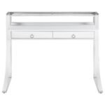 GEMMA 48-INCH 2-DRAWER WRITING DESK WHITE HIGH GLOSS - Image 3