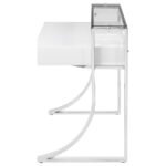 GEMMA 48-INCH 2-DRAWER WRITING DESK WHITE HIGH GLOSS - Image 5
