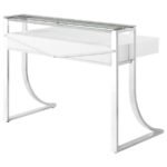 GEMMA 48-INCH 2-DRAWER WRITING DESK WHITE HIGH GLOSS - Image 8