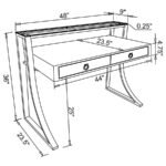 GEMMA 48-INCH 2-DRAWER WRITING DESK WHITE HIGH GLOSS - Image 11