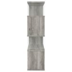 EMELLE 63-INCH 4-SHELF GLASS PANEL BOOKSHELF GREY DRIFTWOOD - Image 5