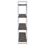 GRIMMA 63-INCH 4-SHELF BOOKSHELF RUSTIC GREY AND CHROME - Image 5
