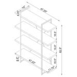GRIMMA 63-INCH 4-SHELF BOOKSHELF RUSTIC GREY AND CHROME - Image 10