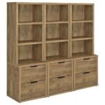 WESTPARK 3-PIECE WALL UNIT BOOKCASE SET WITH USB MANGO - Image 2