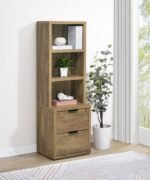 WESTPARK 3-SHELF BOOKCASE USB AND LOCKABLE DRAWER MANGO - Image 2