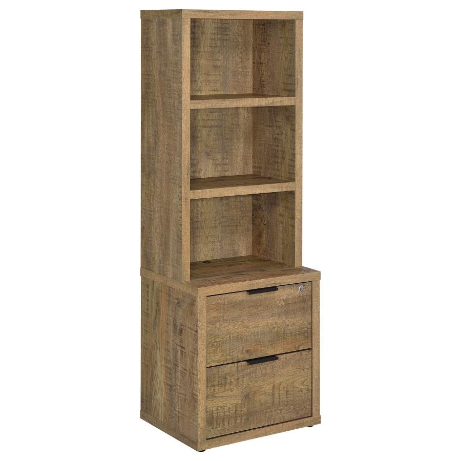 802693_02x900.jpg WESTPARK 3-SHELF BOOKCASE USB AND LOCKABLE DRAWER MANGO - Image 1