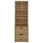 WESTPARK 3-SHELF BOOKCASE USB AND LOCKABLE DRAWER MANGO - Image 4
