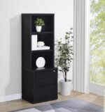 WESTPARK 3-SHELF BOOKCASE USB AND LOCKABLE DRAWER BLACK - Image 2