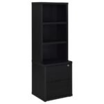 WESTPARK 3-SHELF BOOKCASE USB AND LOCKABLE DRAWER BLACK