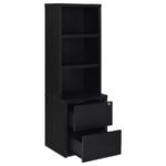 WESTPARK 3-SHELF BOOKCASE USB AND LOCKABLE DRAWER BLACK - Image 3