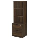 WESTPARK 3-PIECE WALL UNIT BOOKCASE SET WITH USB DARK PINE - Image 6