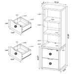 WESTPARK 3-PIECE WALL UNIT BOOKCASE SET WITH USB DARK PINE - Image 14