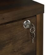 WESTPARK 3-SHELF BOOKCASE USB AND LOCKABLE DRAWER DARK PINE - Image 10