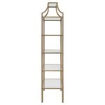 SERENA 70-INCH 5-SHELF GLASS BOOKSHELF GOLD - Image 4