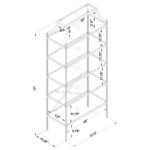 SERENA 70-INCH 5-SHELF GLASS BOOKSHELF GOLD - Image 9