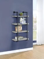 ELMCREST 24-INCH 4-SHELF WALL BOOKSHELF GREY DRIFTWOOD - Image 2