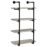 ELMCREST 24-INCH 4-SHELF WALL BOOKSHELF GREY DRIFTWOOD