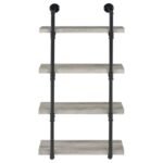 ELMCREST 24-INCH 4-SHELF WALL BOOKSHELF GREY DRIFTWOOD - Image 3