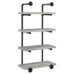 ELMCREST 24-INCH 4-SHELF WALL BOOKSHELF GREY DRIFTWOOD - Image 6