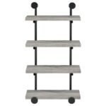 ELMCREST 24-INCH 4-SHELF WALL BOOKSHELF GREY DRIFTWOOD - Image 7