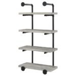ELMCREST 24-INCH 4-SHELF WALL BOOKSHELF GREY DRIFTWOOD - Image 8
