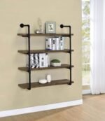 ELMCREST 39-INCH 4-SHELF WALL BOOKSHELF RUSTIC OAK - Image 2