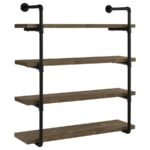 ELMCREST 39-INCH 4-SHELF WALL BOOKSHELF RUSTIC OAK