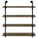 ELMCREST 39-INCH 4-SHELF WALL BOOKSHELF RUSTIC OAK - Image 3