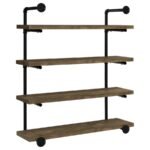 ELMCREST 39-INCH 4-SHELF WALL BOOKSHELF RUSTIC OAK - Image 5