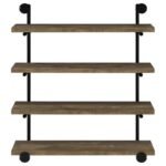 ELMCREST 39-INCH 4-SHELF WALL BOOKSHELF RUSTIC OAK - Image 6