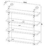 ELMCREST 39-INCH 4-SHELF WALL BOOKSHELF RUSTIC OAK - Image 8