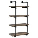 ELMCREST 24-INCH 4-SHELF WALL BOOKSHELF RUSTIC OAK