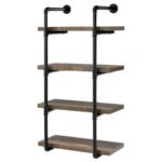 ELMCREST 24-INCH 4-SHELF WALL BOOKSHELF RUSTIC OAK - Image 4